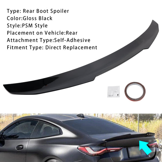 Spoiler posteriore per bagagliaio nero lucido BMW Serie 4 G22 G82 Coupé 2020+ PMS Style