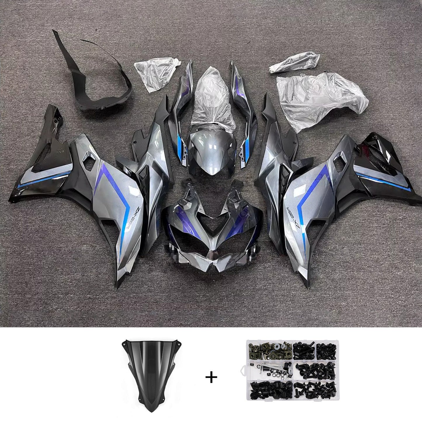 Kit carenatura iniezione adatto per Kawasaki Ninja ZX-25R ZX-4R ZX-4RR 2019-2026