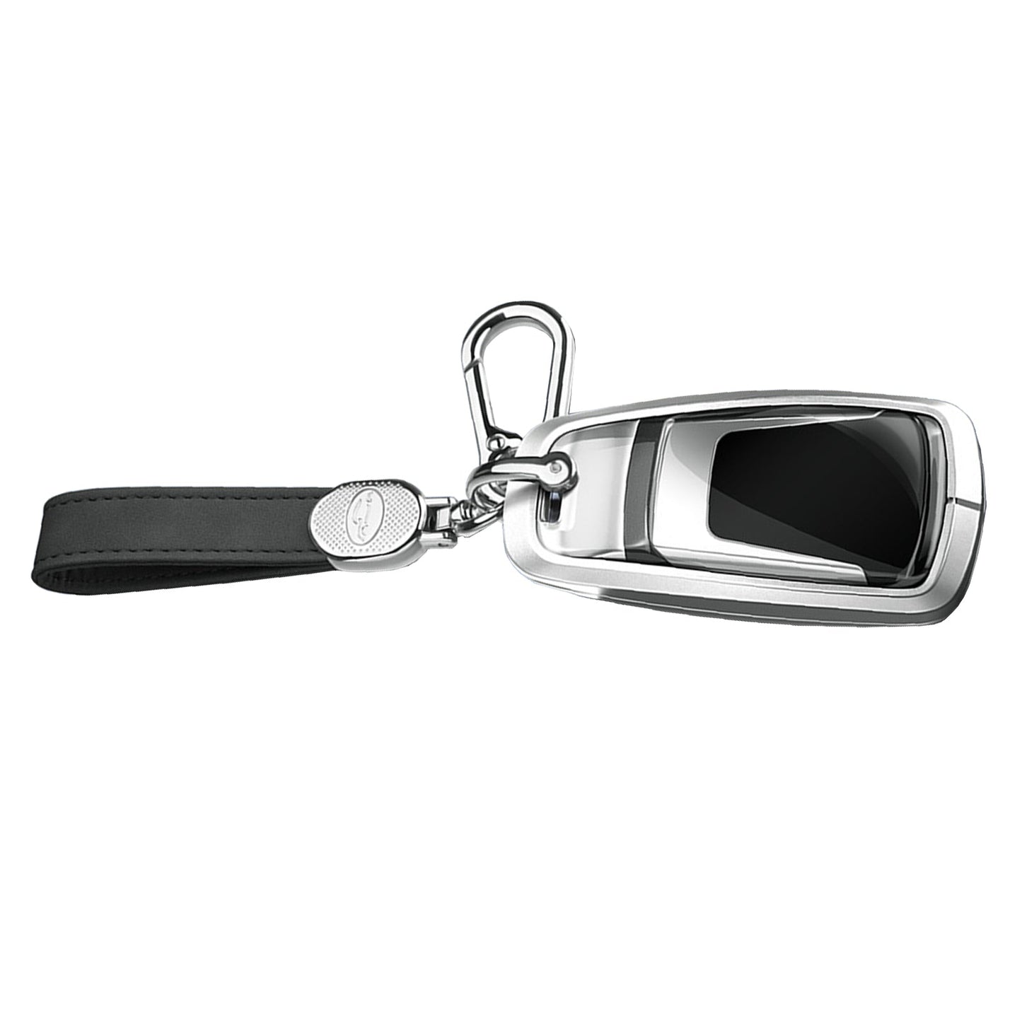 Custodia per chiave auto in TPU argentato in lega di alluminio con fibbia per Audi a6l a4l a3
