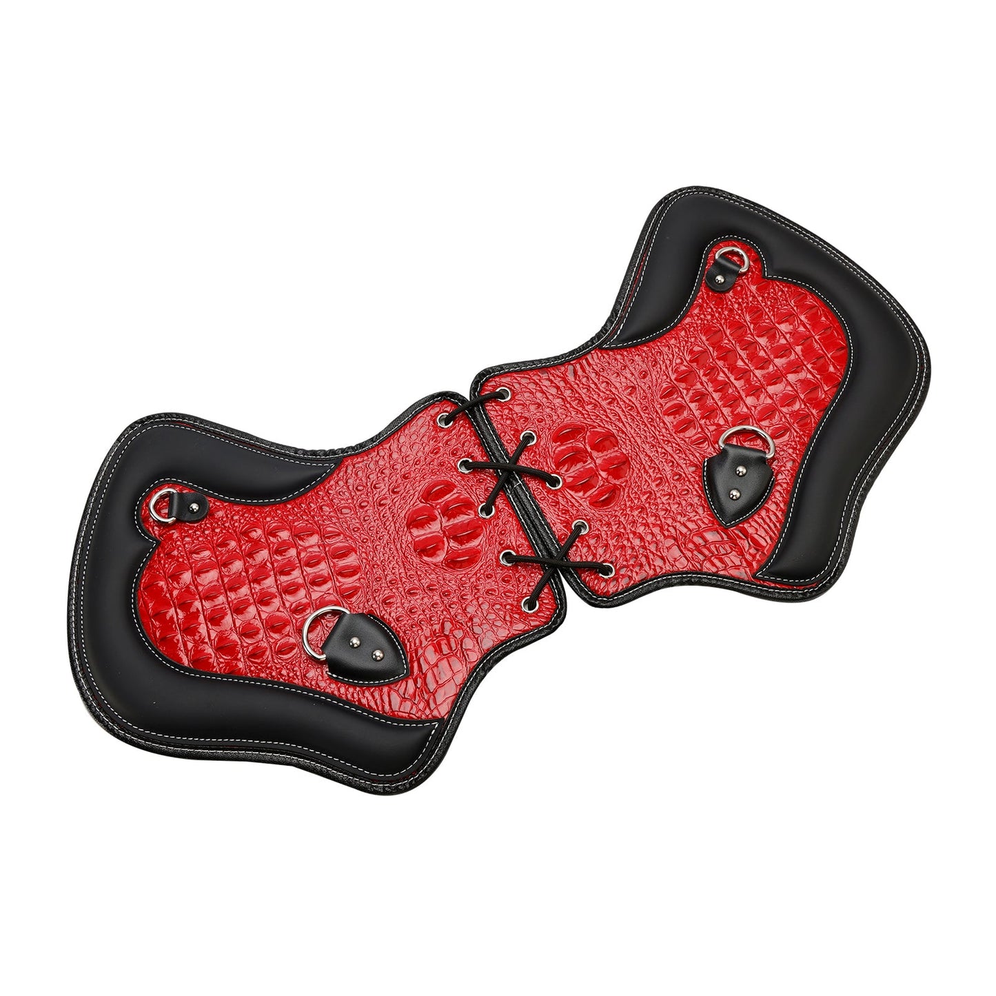 Coppia di protezioni per sella con scudo termico CNC per moto Touring, Softail, Dyna o Sportster dal 1985 al 2017, colore nero e marrone.