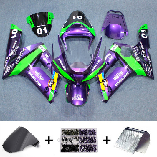Kit carenatura iniezione in plastica ABS adatto per Kawasaki ZX6R 636 2003-2004