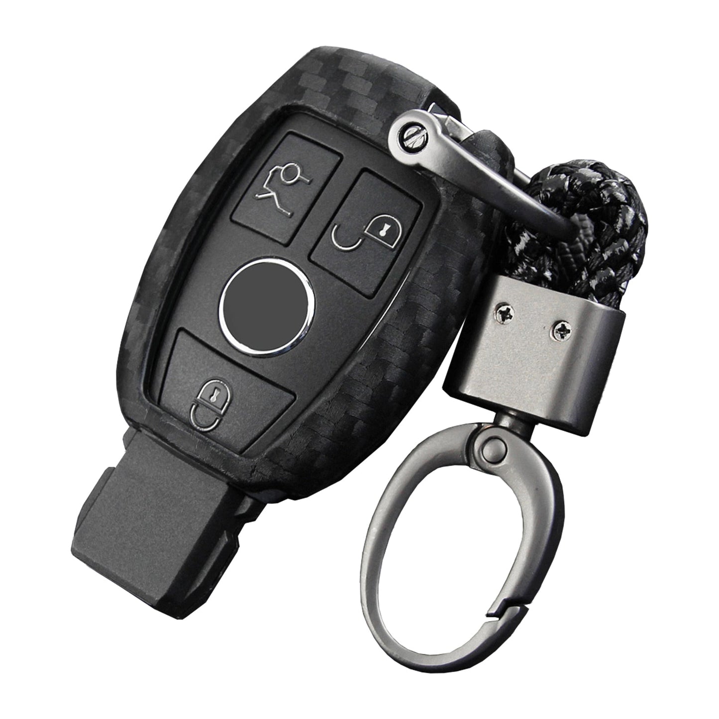 Custodia in silicone e pelle per chiave auto con fibbia per Mercedes-Benz