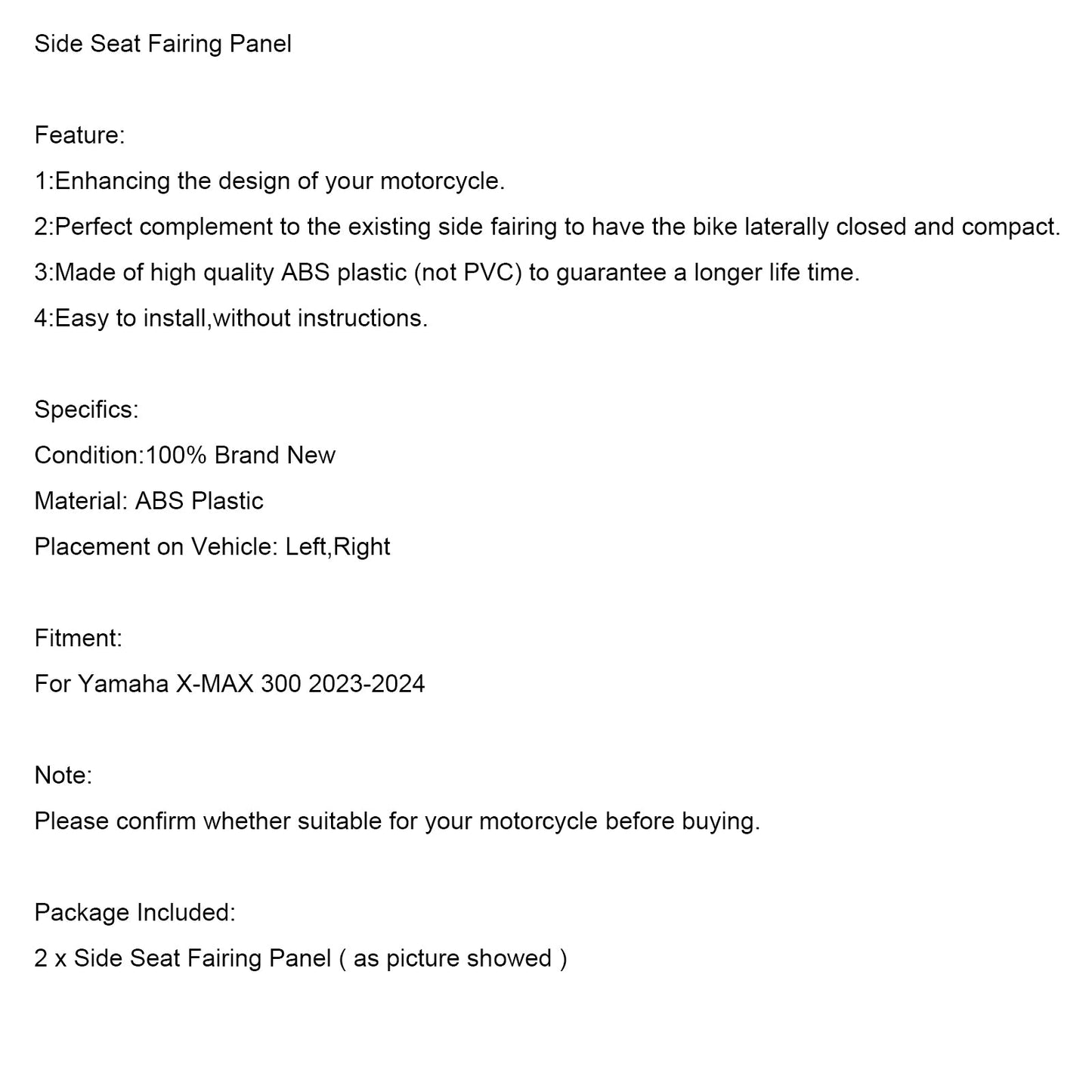 Pannello carenatura laterale posteriore per Yamaha X-MAX 300 2023-2025