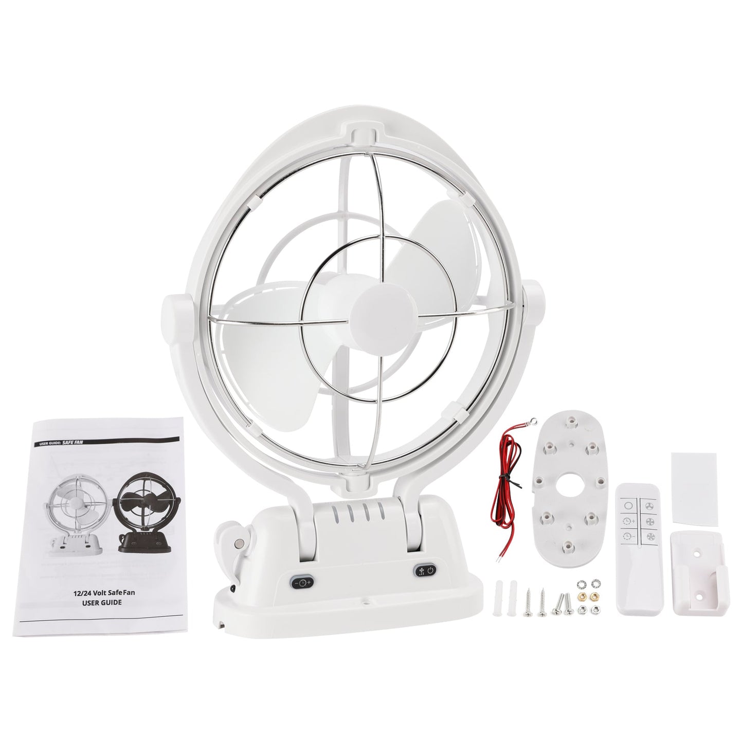 Ventola a basso consumo con rilevamento automatico 12V/24V per barche e camper, colore bianco