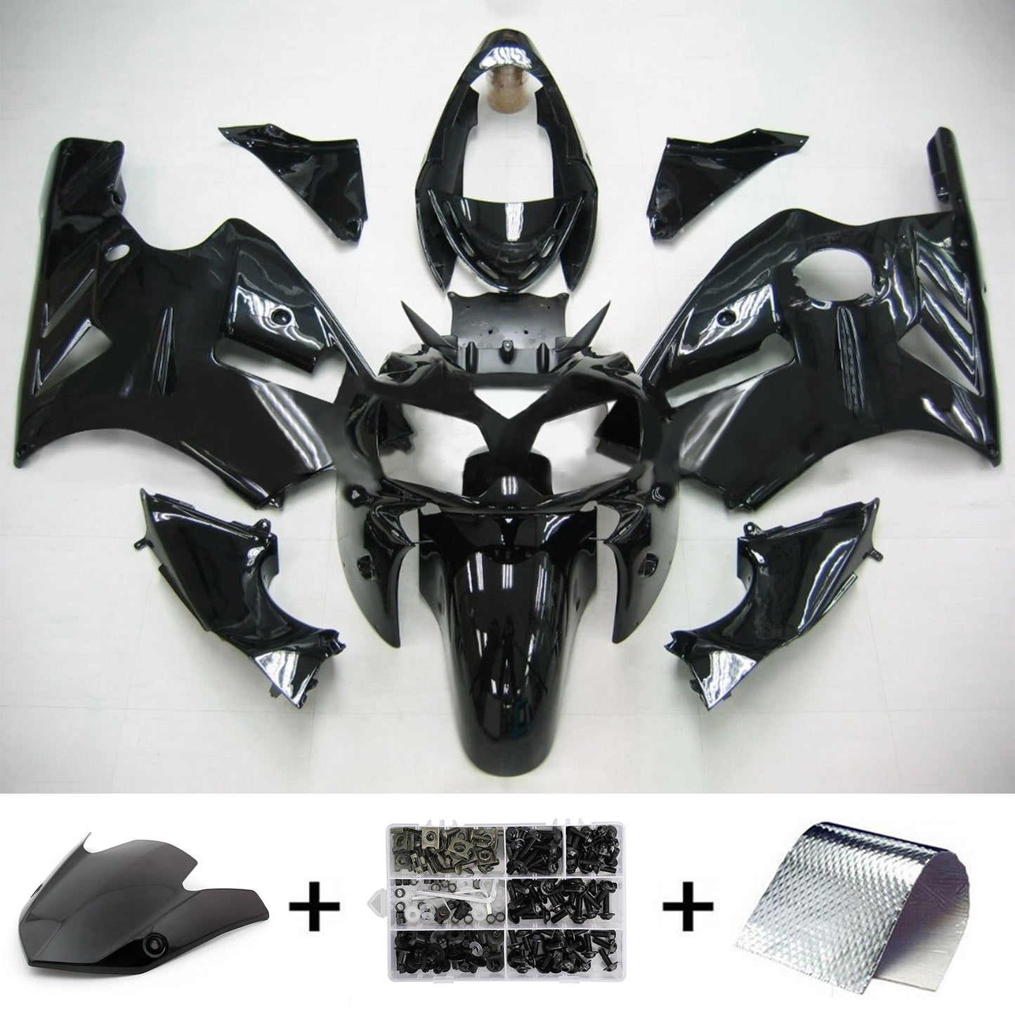 Kit carenatura Bodywork ABS in plastica adatta per Kawasaki ZX12R 2002-2005