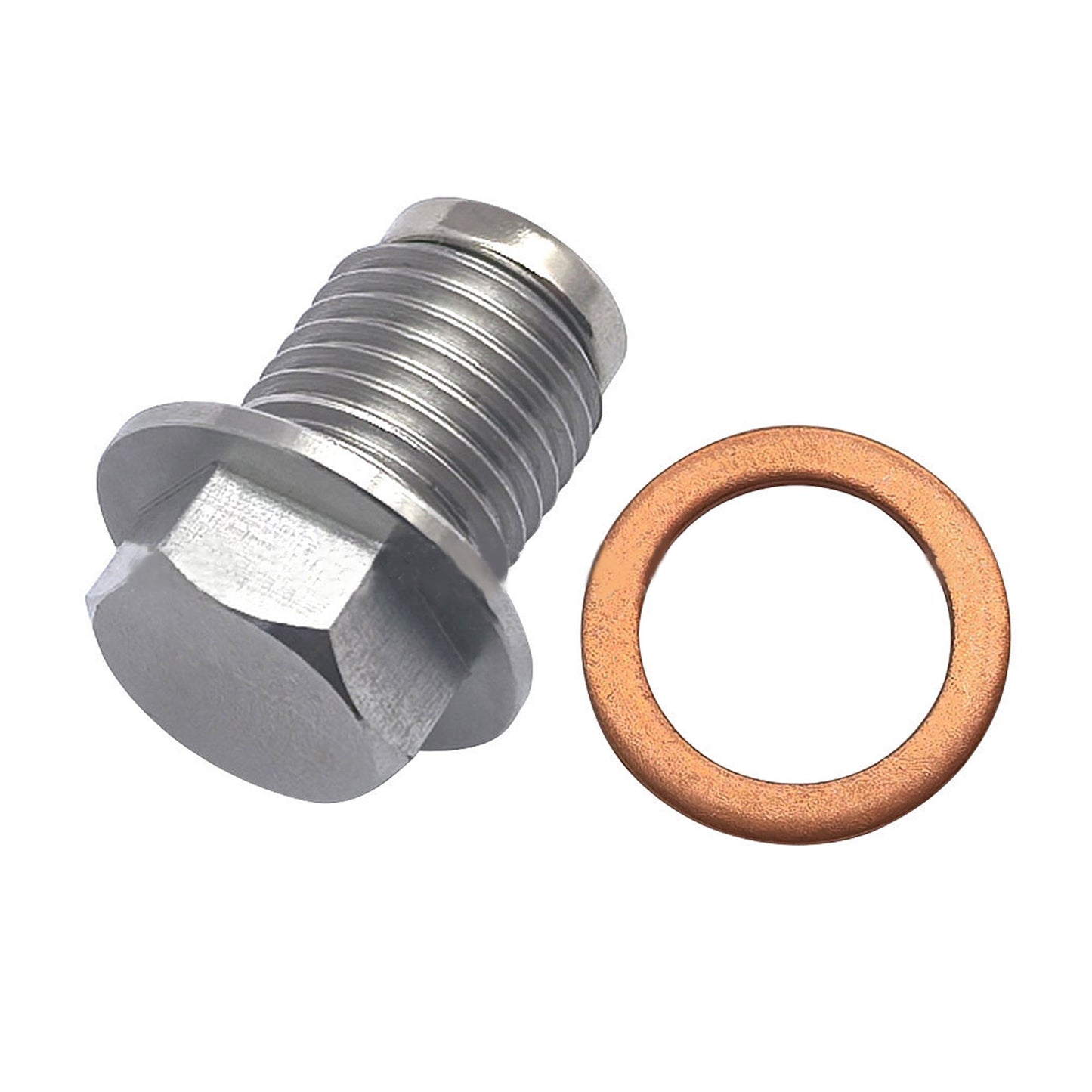 Tappo di scarico olio magnetico universale per motore auto M14x1.5 con vite e dado.