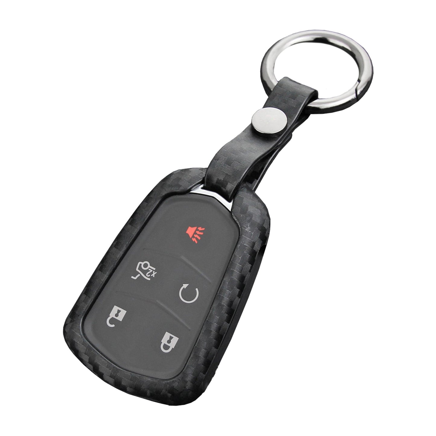 Custodia in pelle e silicone per chiave auto con fibbia per Cadillac