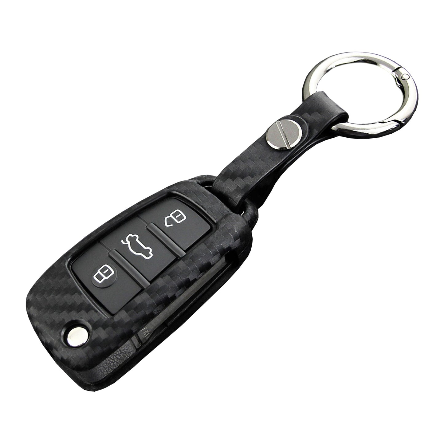Custodia in pelle e silicone per chiave auto con fibbia per Audi