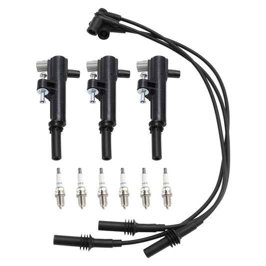 Jeep Commander V6 3.7L 2009-2010 3x Bobina di accensione+6x Candela+3x Cavo UF640