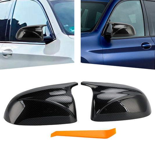 Copri specchietti retrovisori esterni in fibra di carbonio lucida per BMW x3/x4/ix3 2018-2022, 2 pezzi