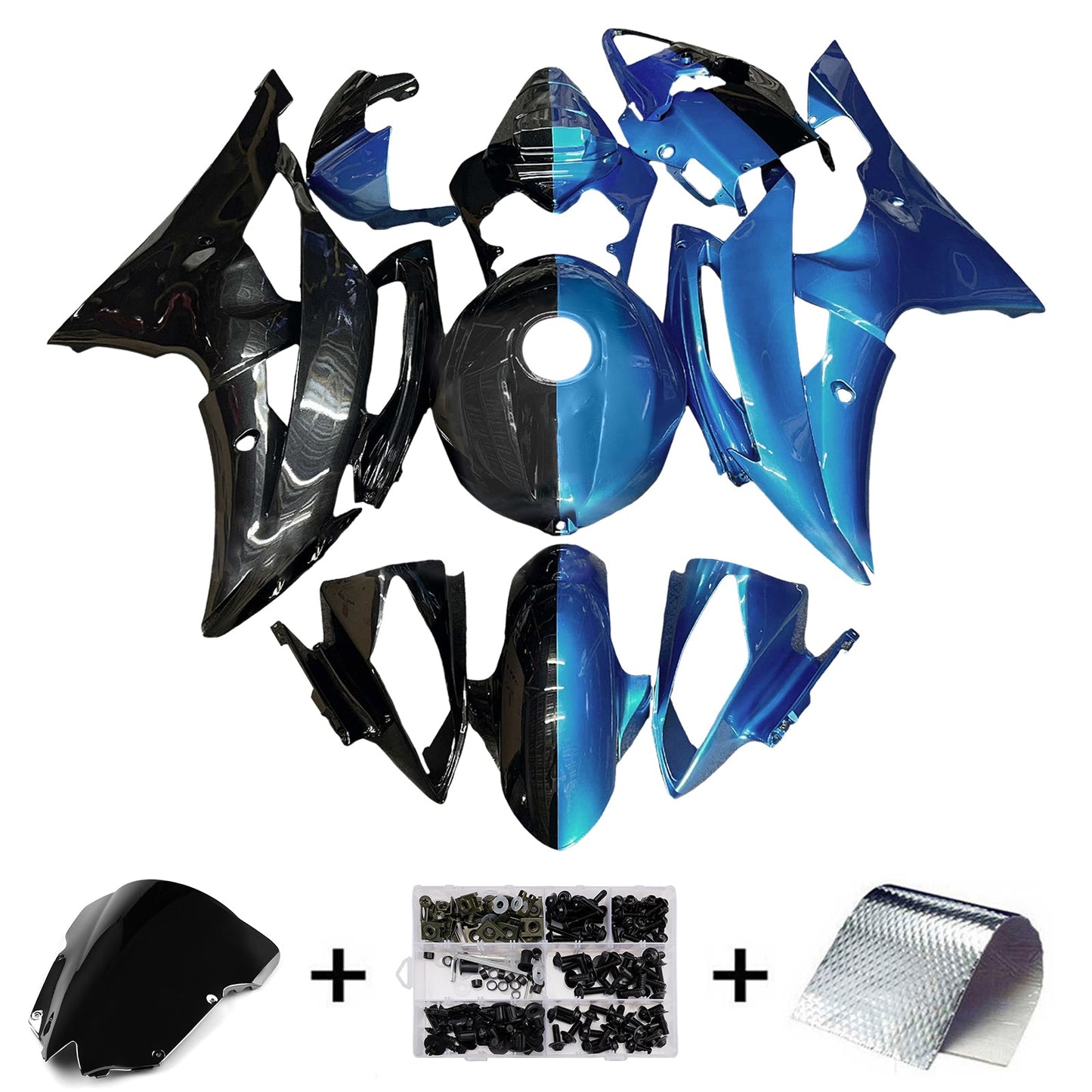 Kit carenatura iniezione plastica ABS per Yamaha YZFR6 YZF-R6 2008-2016