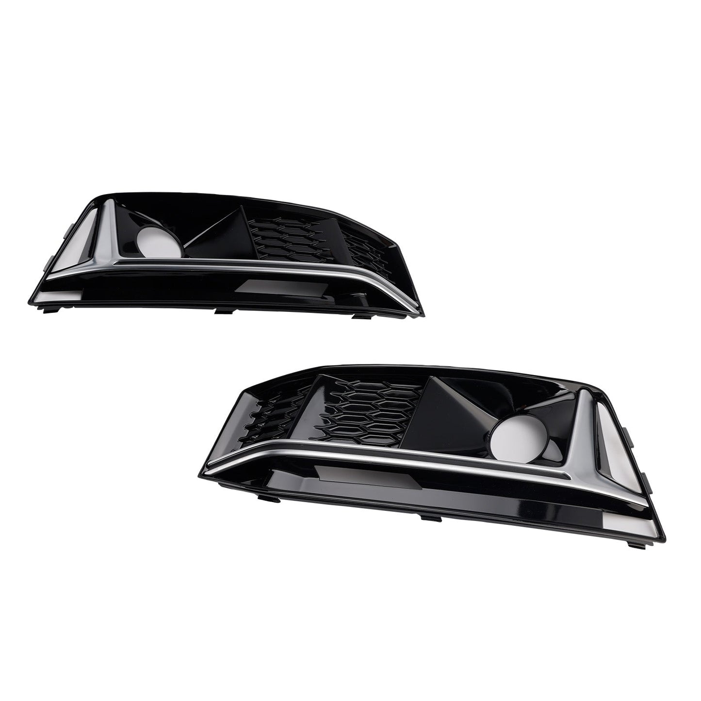 Griglia fendinebbia paraurti anteriore cromata nera (2 pezzi) per Audi A4 B9 S4 2016-2019 (2 pezzi)