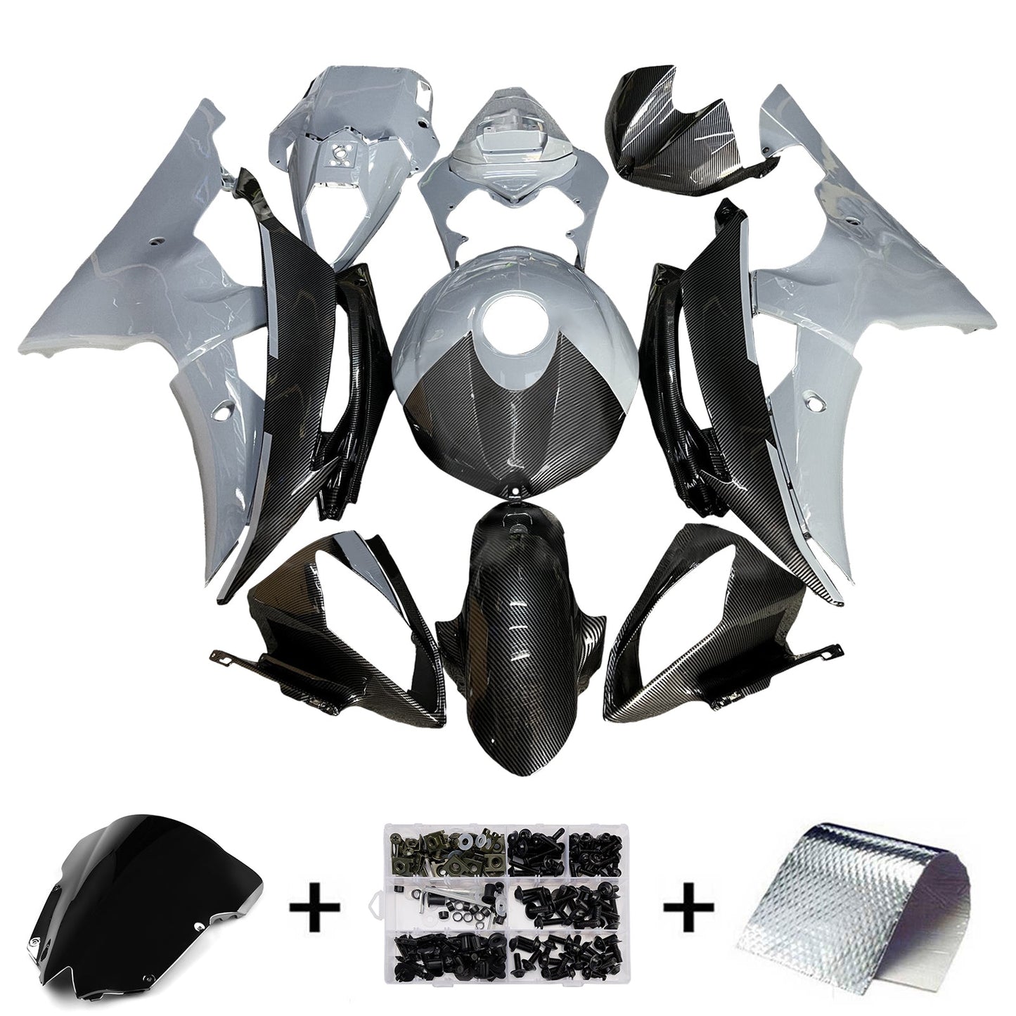 Kit carenatura iniezione plastica ABS per Yamaha YZFR6 YZF-R6 2008-2016