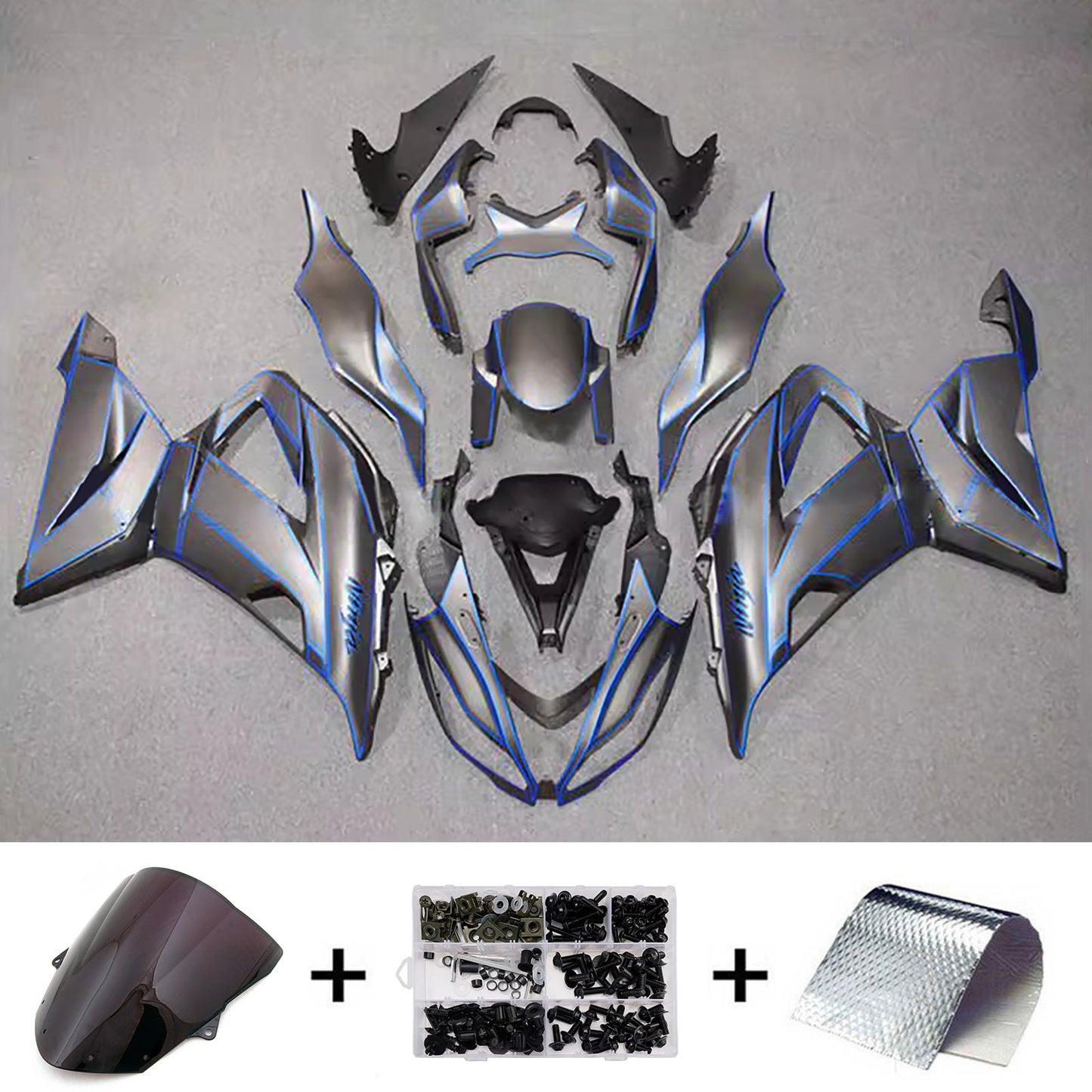 Kit carenatura iniezione in plastica ABS adatto per Kawasaki ZX6R 636 2013-2018
