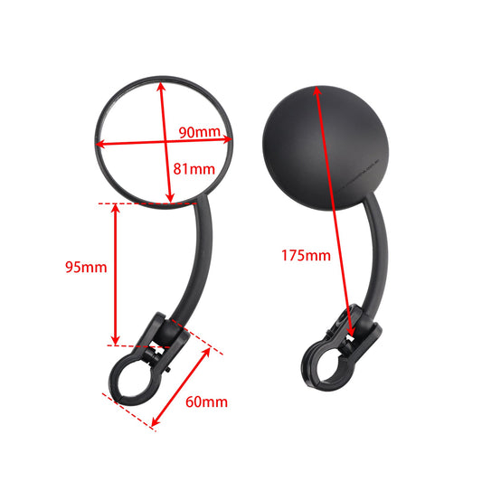Morsetto universale per manubrio da 22 mm, set di specchietti retrovisori pieghevoli per motocross da 80 mm ed enduro.