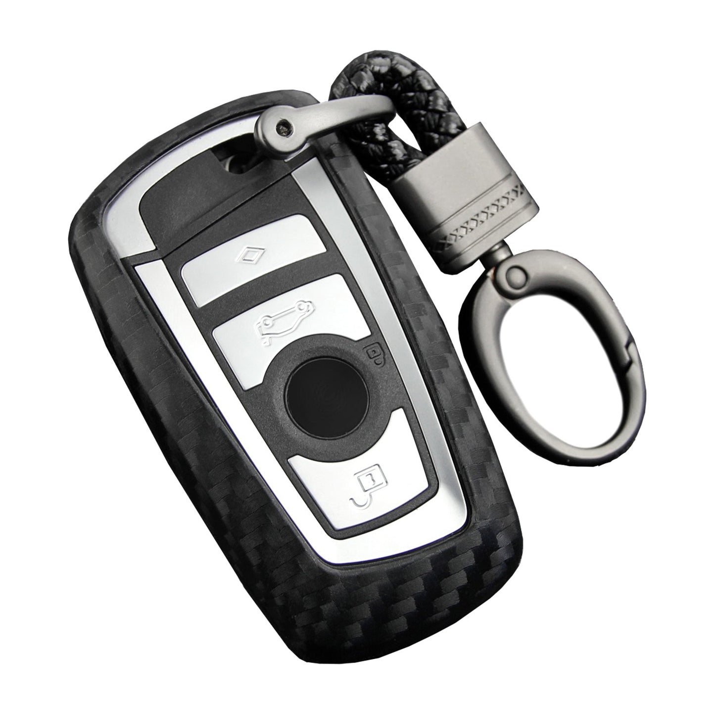 Custodia in pelle e silicone per chiave auto con fibbia per BMW Square