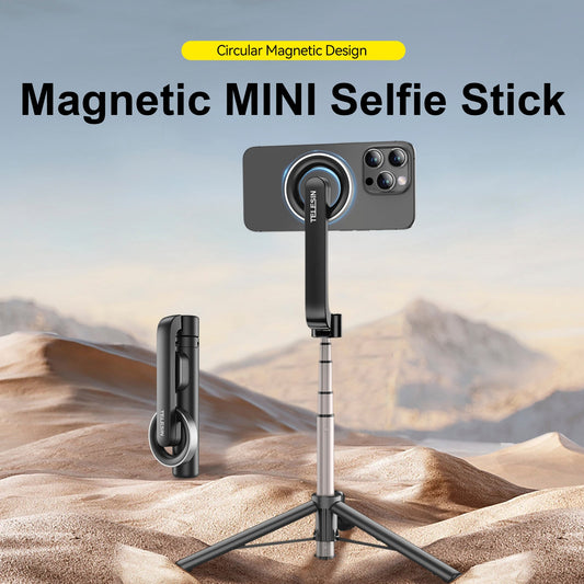 Mini bastone per selfie magnetico per telefono cellulare Magesafe Bluetooth in lega di alluminio con treppiede