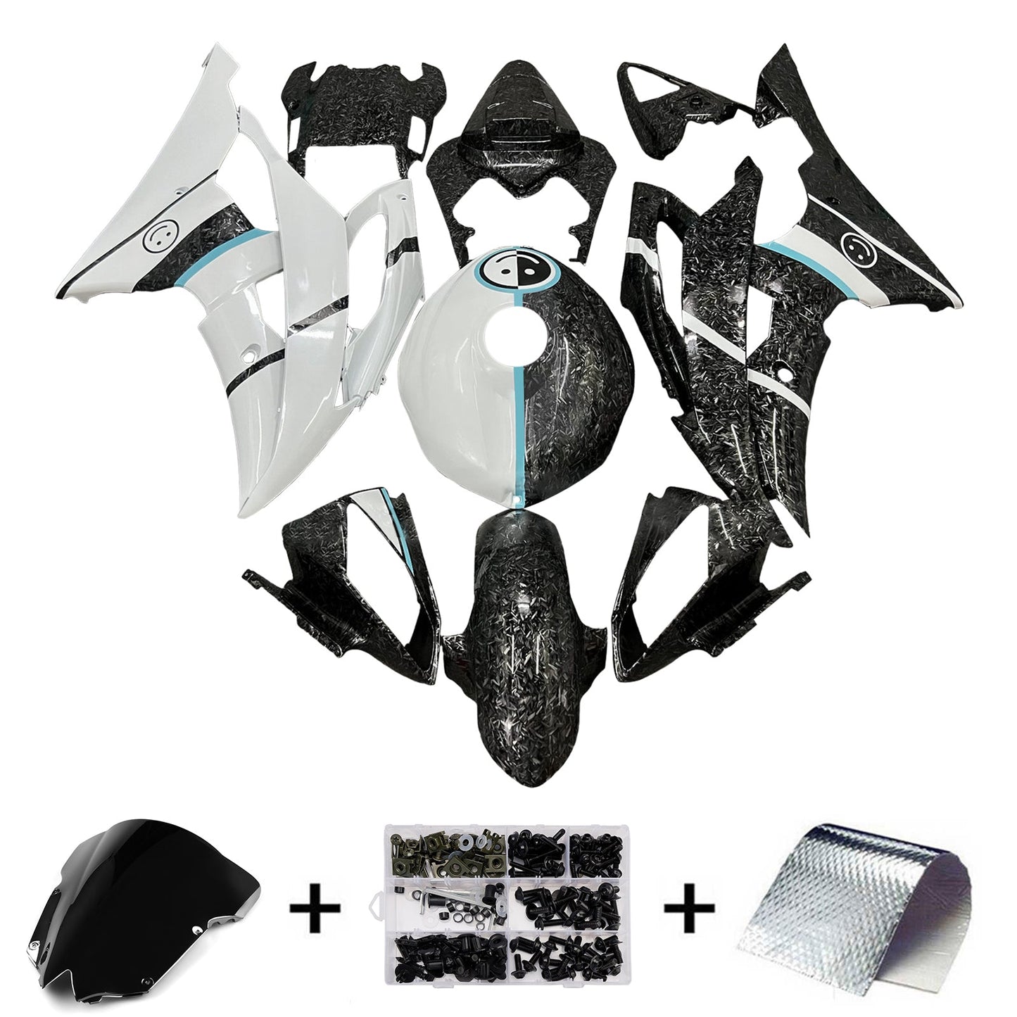 Kit carenatura iniezione plastica ABS per Yamaha YZFR6 YZF-R6 2008-2016