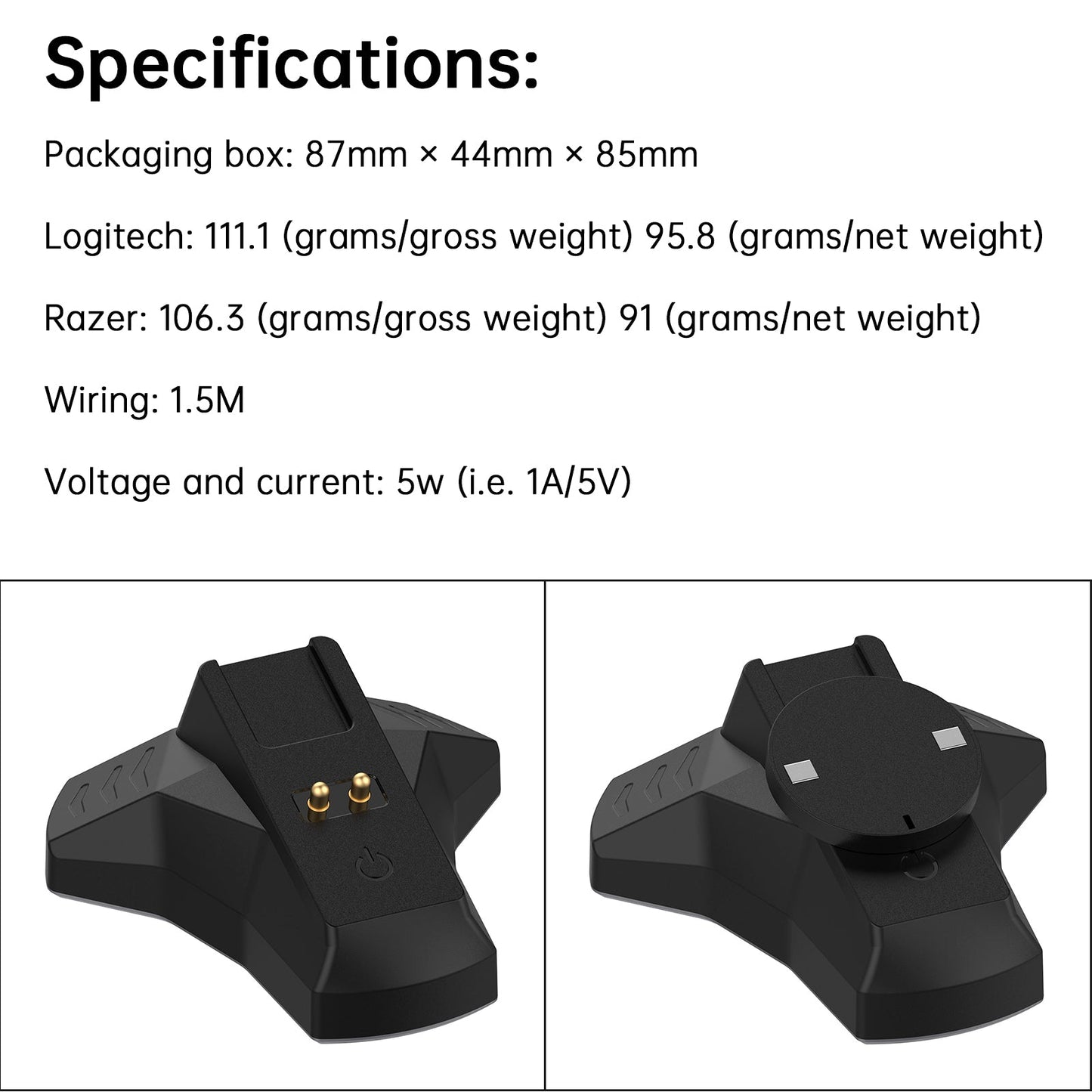 Base di ricarica per mouse wireless per Logitech G903 GPW 3/4 Razer V2pro
