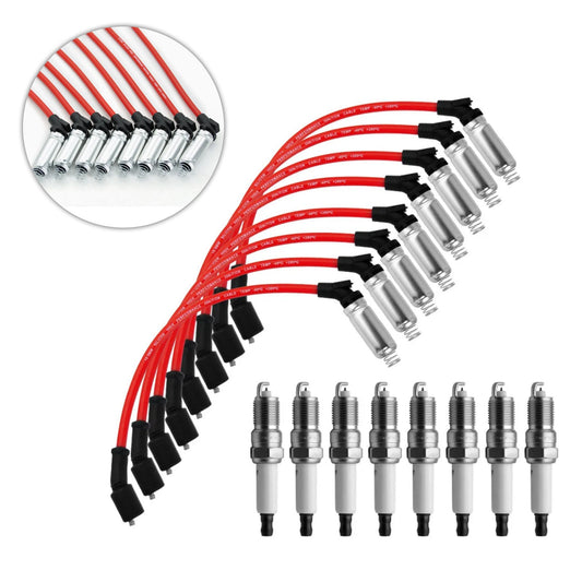 Set 8 candele + fili da 10,5 mm 19299585 per Chevy GMC 4.8L 5.3L 6.0L V8