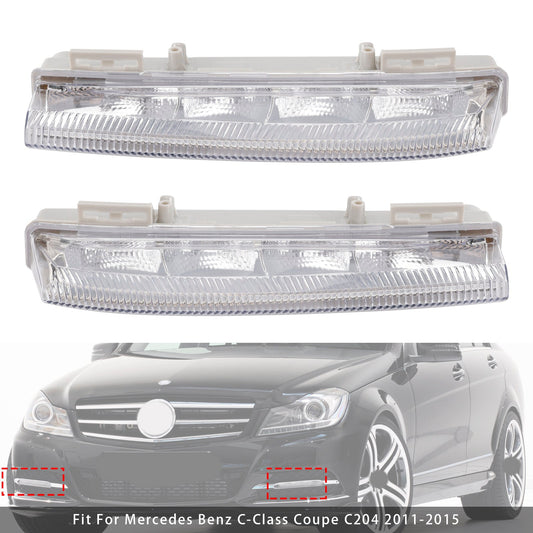 Coppia di fendinebbia diurni a LED per Mercedes Benz W204 S204 W212 2007-2014