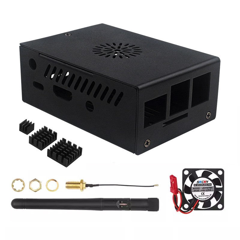 Nuovo Orange Pi 3B Metal Case Scatola in lega di alluminio con ventola di raffreddamento Custodia di raffreddamento