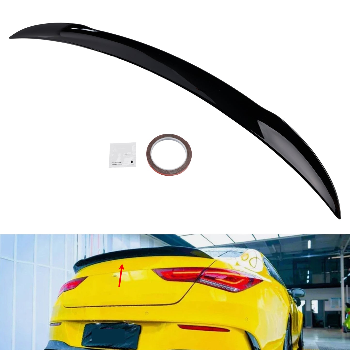 Spoiler posteriore per bagagliaio Mercedes-Benz CLA-Class W118 C118 2019+ nero lucido