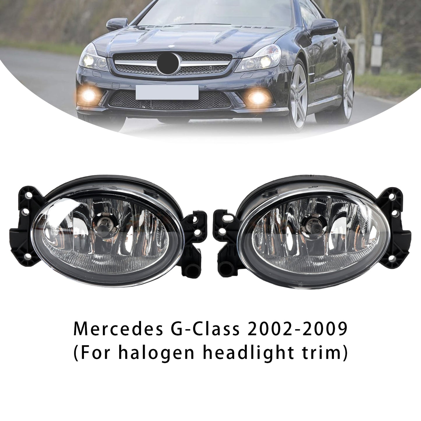 Coppia di fari fendinebbia anteriori con lampadine per Mercedes Benz W204 W211 W164 C219