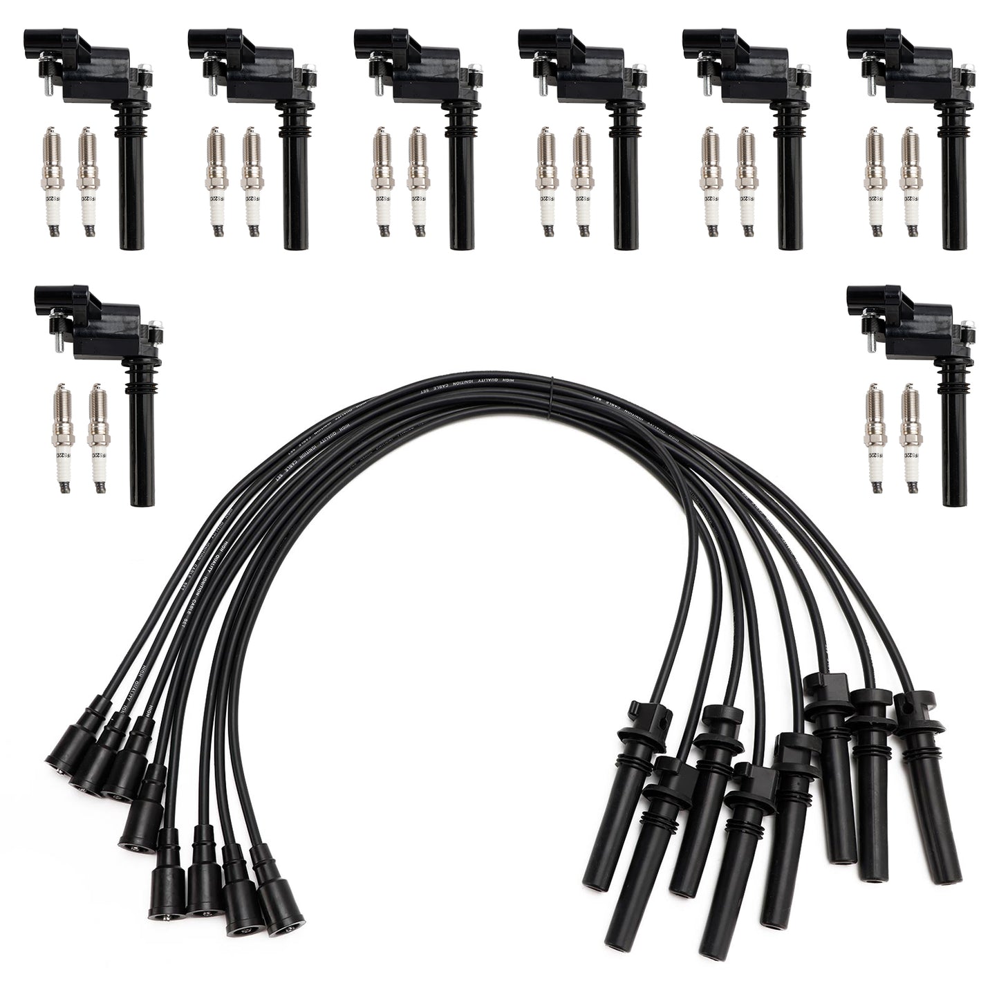 Dodge Ram 1500 2500 3500 5.7L V8 UF378 Bobina di accensione+Candela+Set cavi