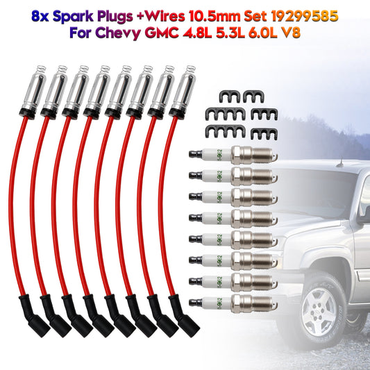 Candele Chevrolet Silverado 1500 5.3L V8 2007-2008 + fili 10,5 mm Set 19299585 8 pezzi