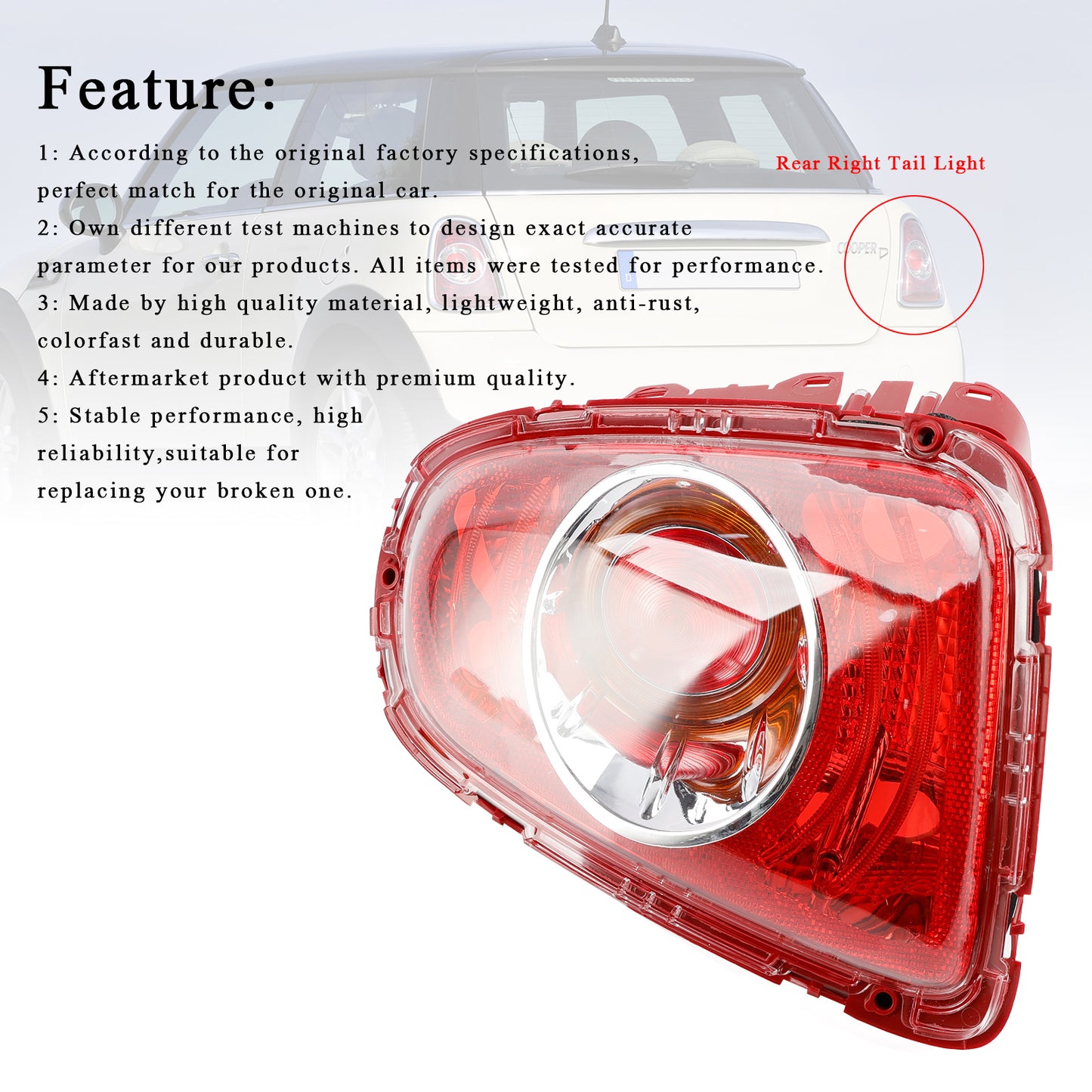 12/2010—04/2015 MINI Coupé R58 Fanale posteriore destro 63217255910