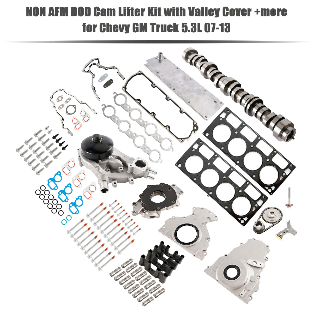 Kit sollevatore camma DOD GMC YUKON XL 1500 5.3L 5328CC 325CID V8 FLEX OHV NON AFM 2007-2013 con coperchio valle 12646386 12499225