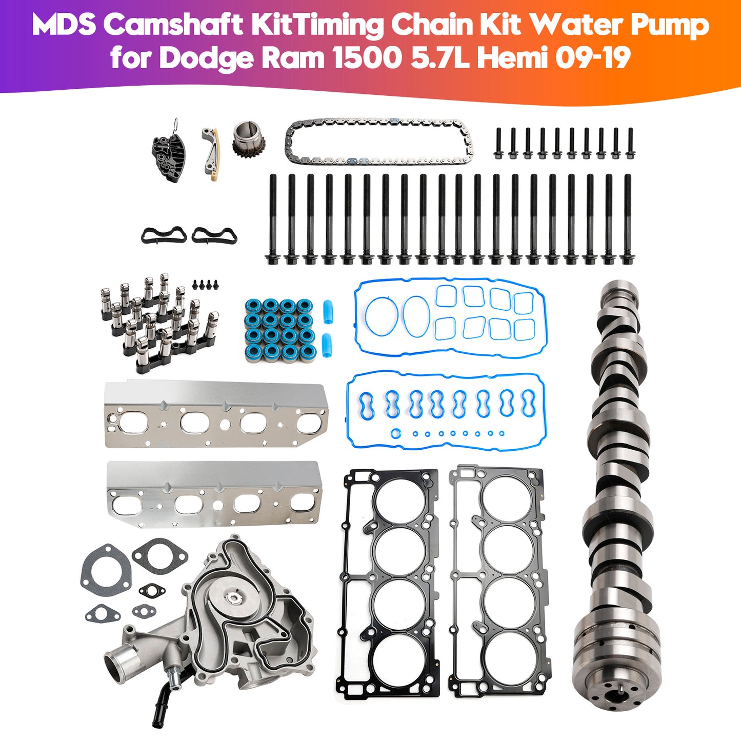 Kit albero a camme MDS per motore Dodge Durango 5.7L del 2009, kit catena di distribuzione, pompa dell'acqua 53021726AE 68060714AA