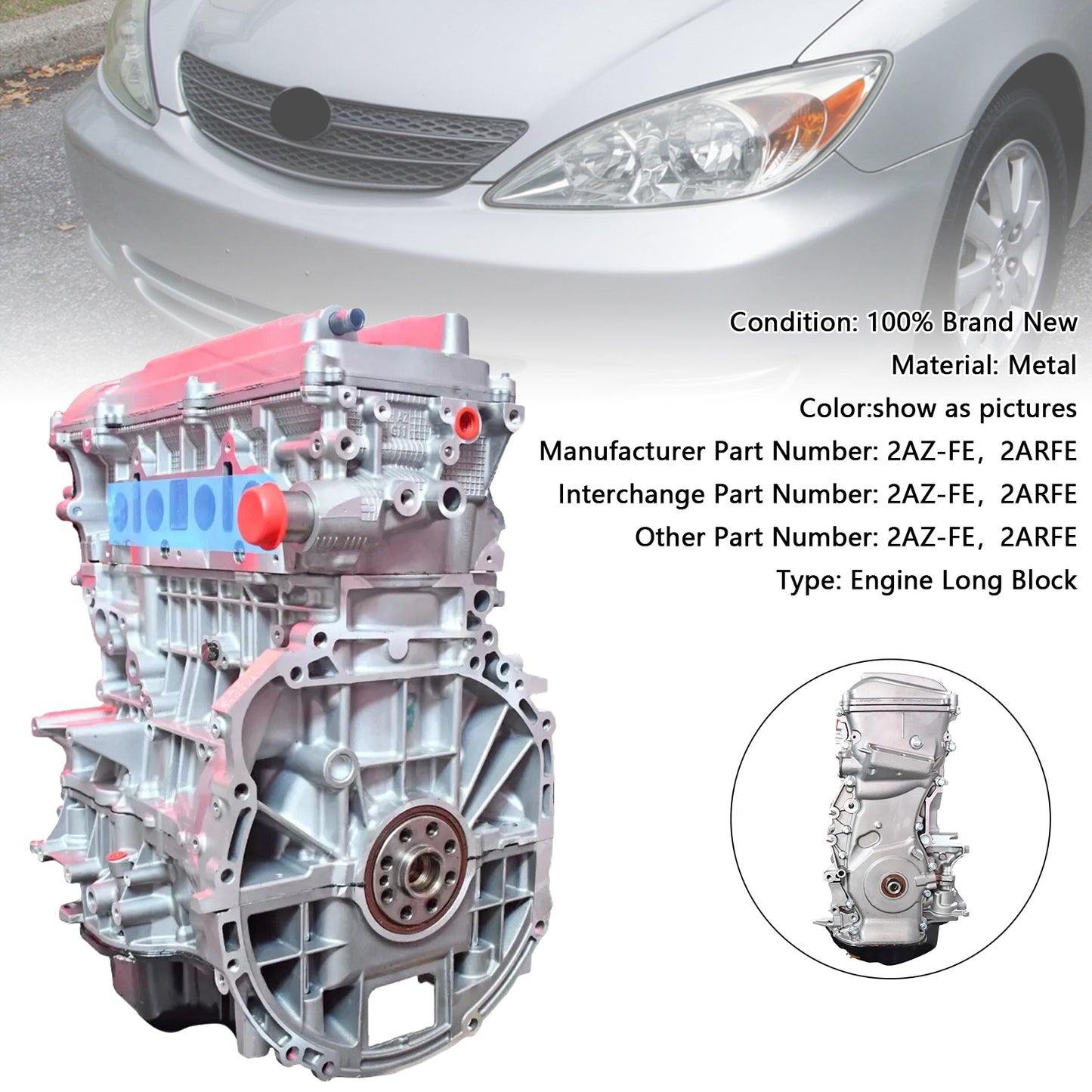 Nuovo di zecca 2AZ-FE 2ARFE Motore Gruppo Motore 2.4L per Toyota Camry 2002-2009