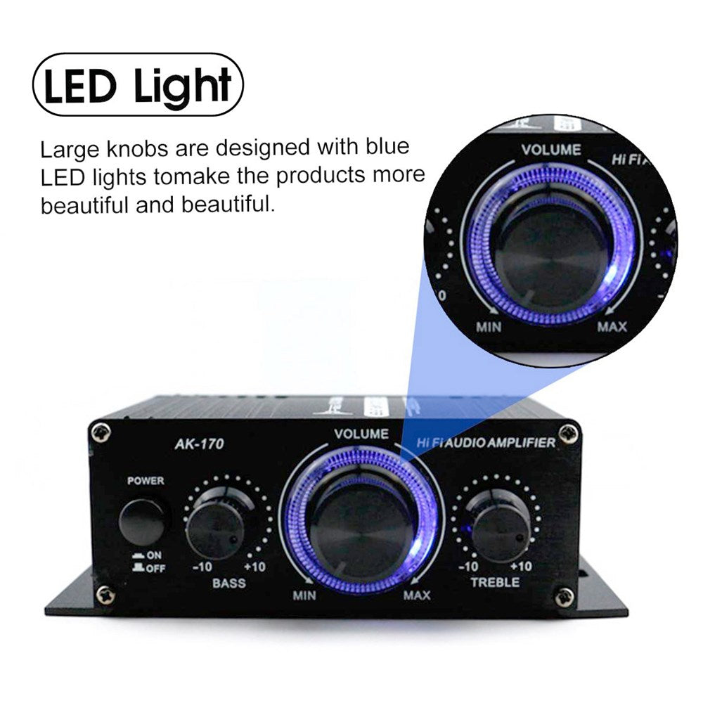 2 * 200W Hi-Fi Auto Stereo 12V Car Audio Amplificatore MP3 Radio Booster LED Design
