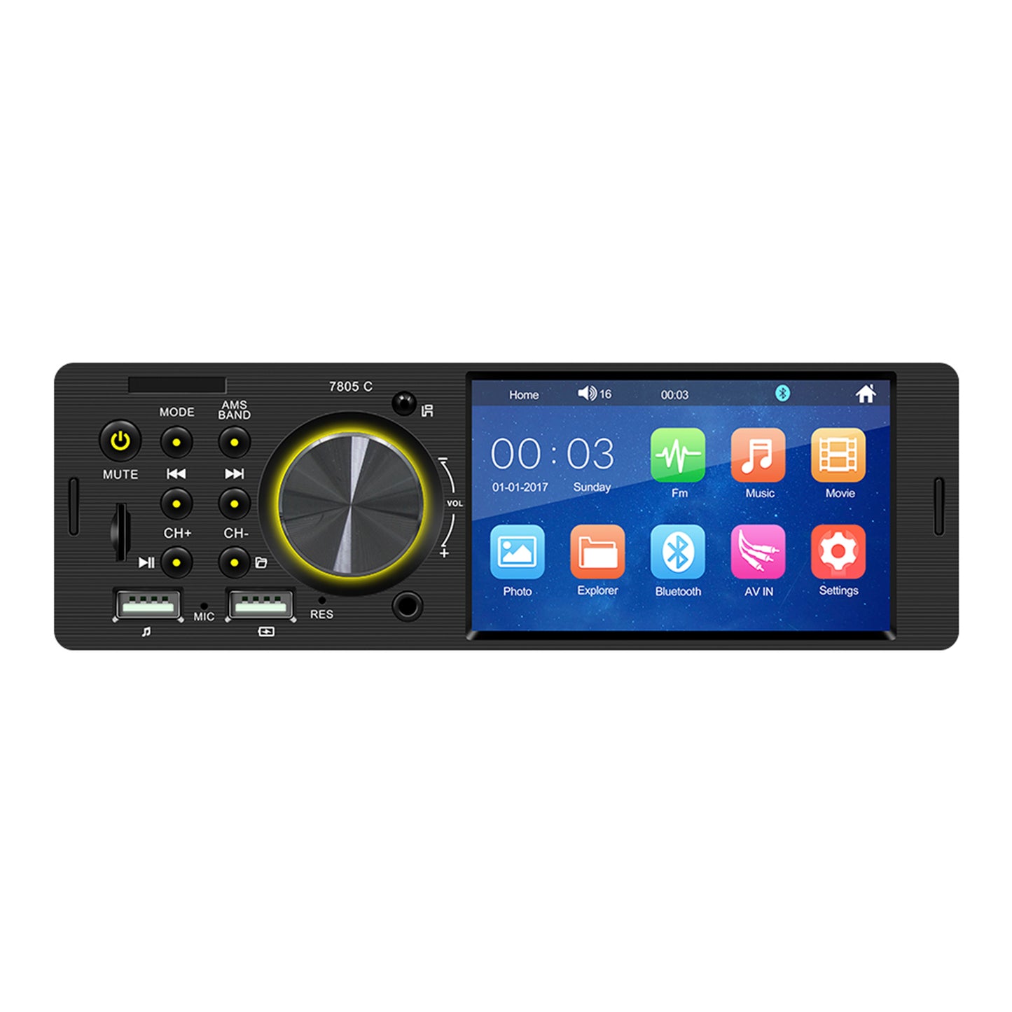 4.1" Car MP5 Player 1DIN Touch Screen Audio Video Bluetooth Radio FM + Fotocamera