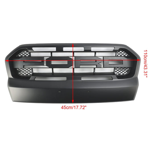Per Ford Ranger T7 2015-2019 Griglia paraurti anteriore stile Ranger Raptor nero opaco