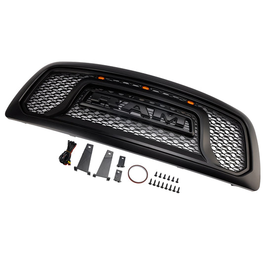 Griglia paraurti anteriore nera con luce a LED per Dodge Ram 1500 2009-2012