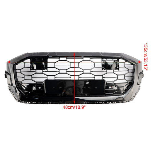 Griglia anteriore a nido d'ape nera lucida Audi Q8/SQ8 RSQ8 Style 2019-2023