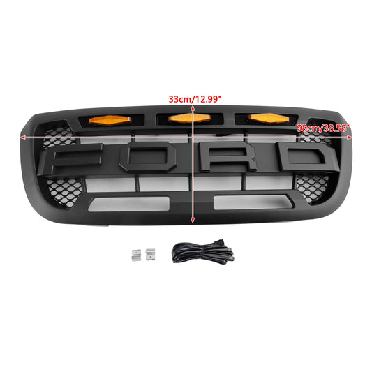 Ford Ranger 2004-2011 con griglia paraurti anteriore nera opaca con luce a LED