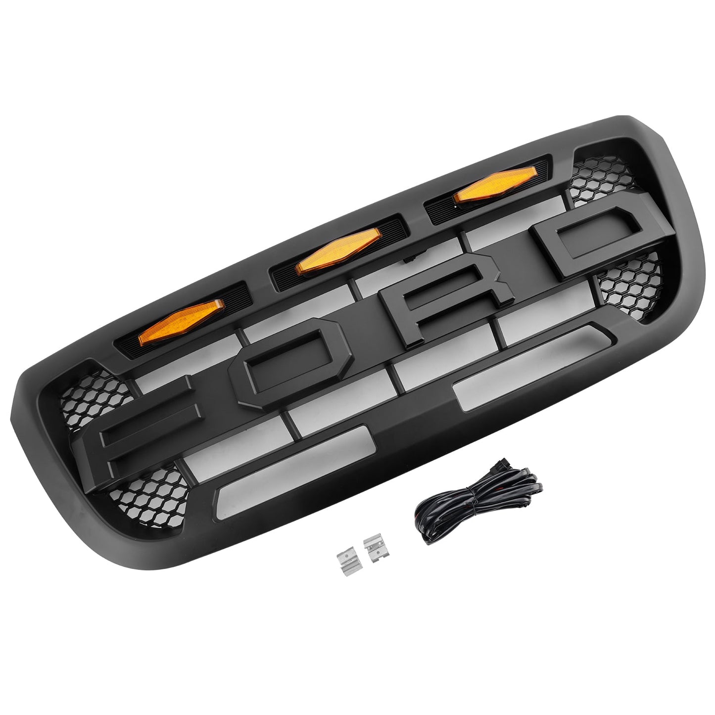 Ford Ranger 2004-2011 con griglia paraurti anteriore nera opaca con luce a LED