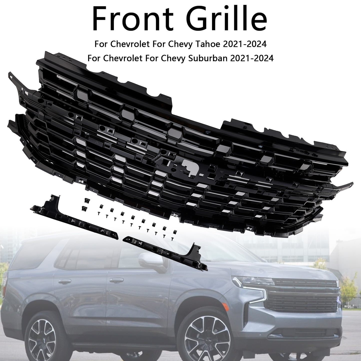 Griglia paraurti anteriore Chevrolet 2021-2024 per Chevy Tahoe Z71-Look nera
