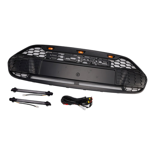 Griglia paraurti anteriore nera Ford Transit Connect 2014-2018 con LED