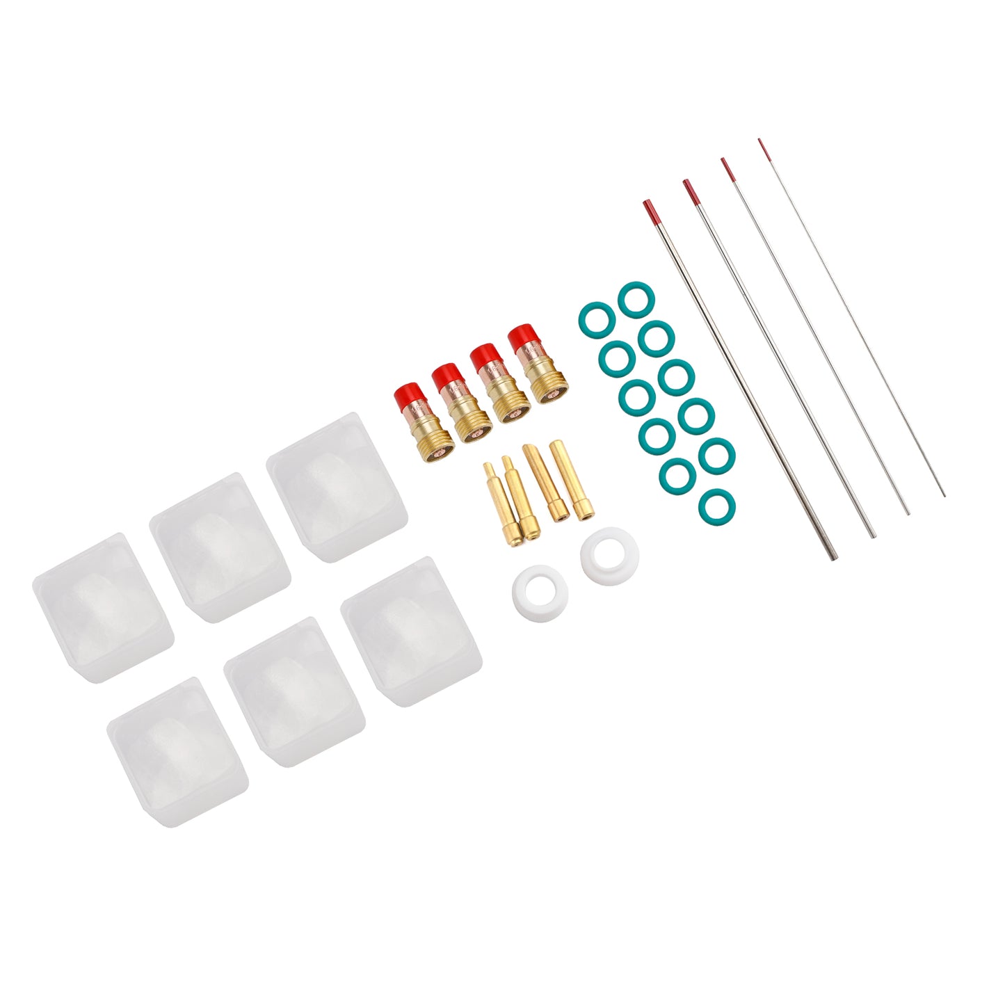 30Pcs TIG Welding Stubby Gas Lens Pyrex Cup Kit Adatto per torcia Tig WP-17/18/26