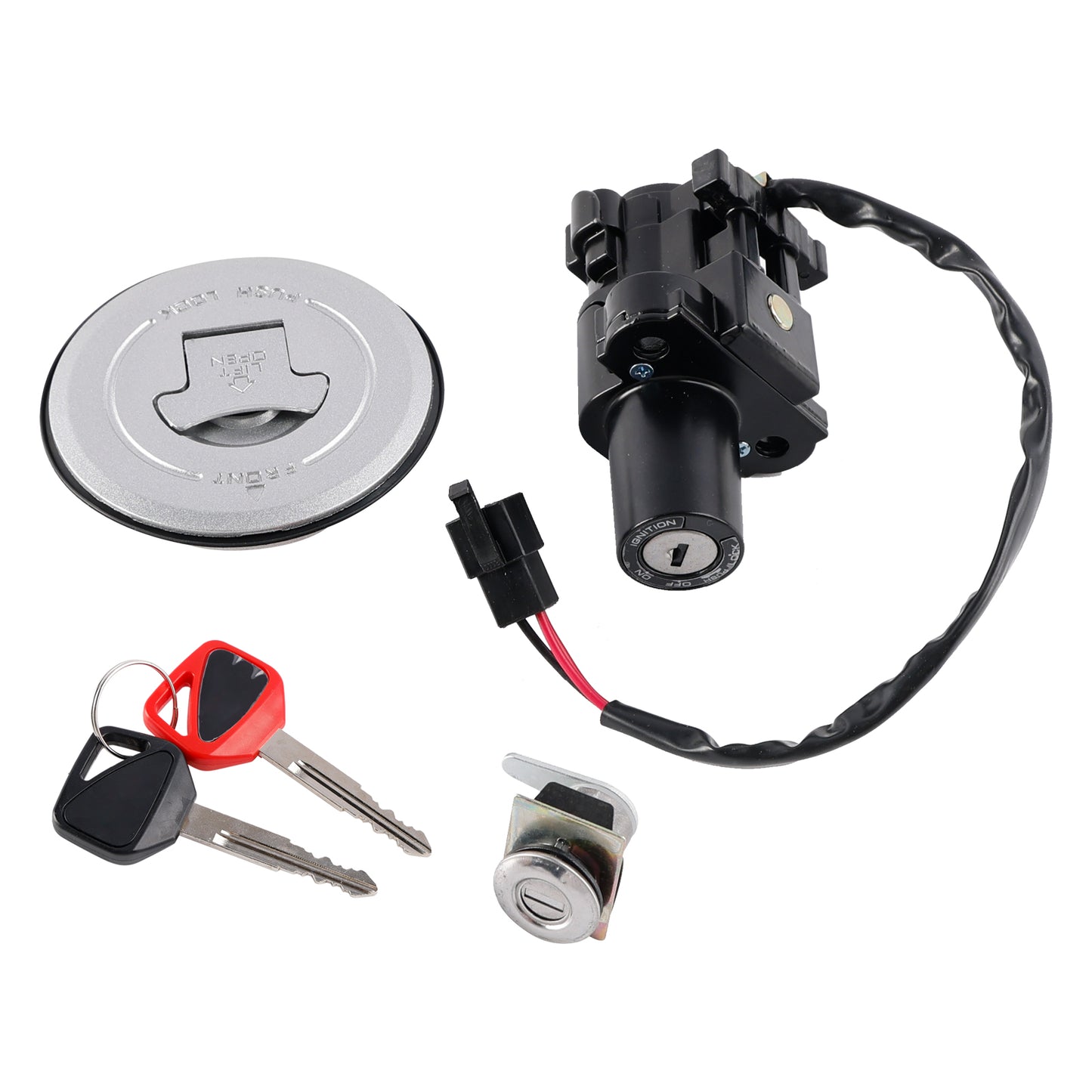 Chiavi di blocco del sedile del tappo del serbatoio del carburante dell'interruttore di accensione per Honda FMX650 05-06 CB250 Hornet generico