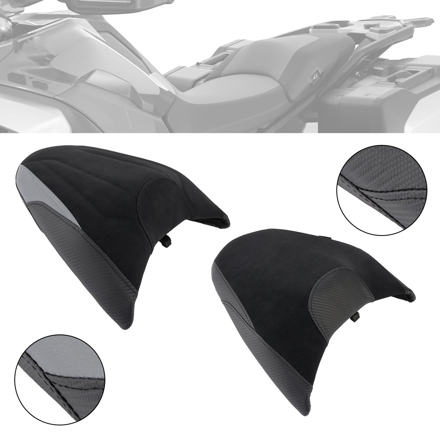 Cuscino passeggero posteriore per BMW R1300GS 2024-2025, in poliuretano piatto, blu e bianco