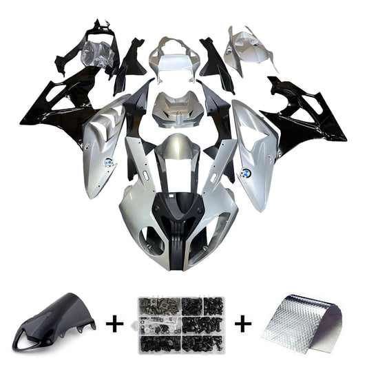 Misura per BMW S1000RR 2009-2014 Silver Metallic Carrozzeria Carenatura ABS Stampaggio ad iniezione 2 # Generico