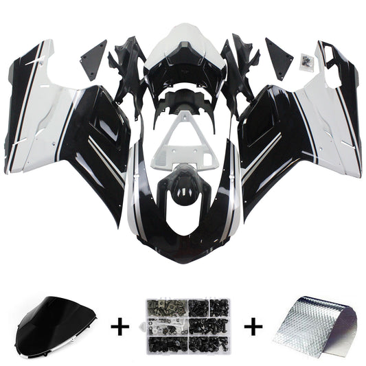 Amotopart Ducati 2007-2011 1098/1198/848 kit di carenatura bianca mix nera