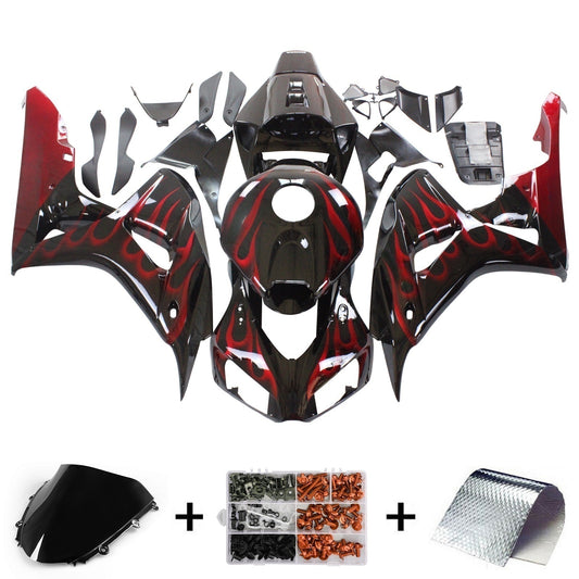 Carene 2006-2007 Honda CBR 1000 RR Black & Red Flame Generico
