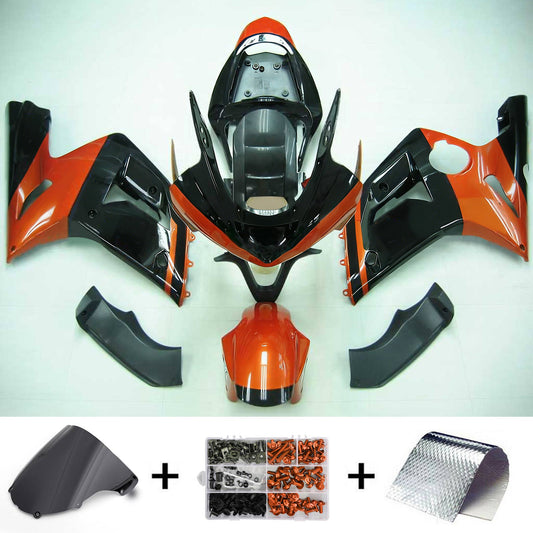Amotopart 2003-2004 Kawasaki ZX6R 636 kit a rivestimento arancione nero